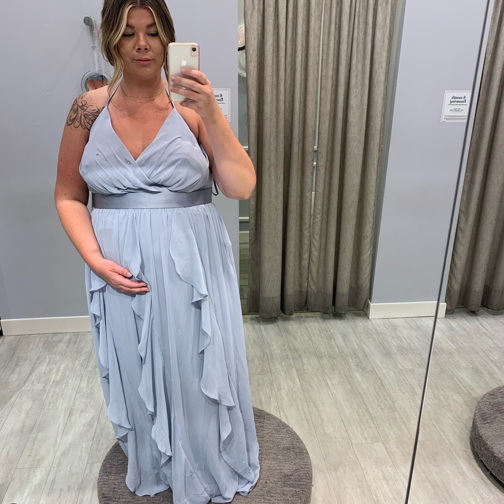 Floor length maternity bridesmaid dress